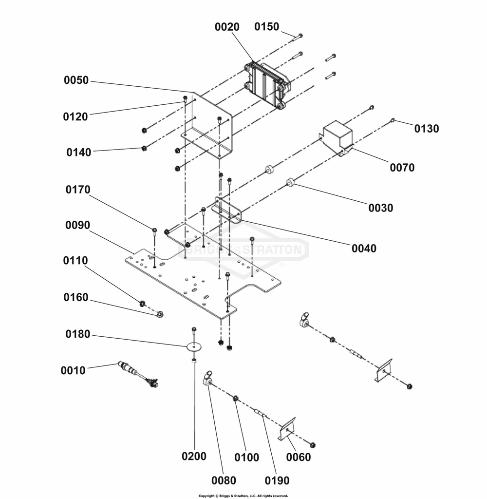 Engine Group - Electrical Diagram and Parts List for 080018-02  Briggs and Stratton Generator